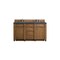James Martin Vanities Bristol 60in Double Vanity, Saddle Brown w/ 3 CM Charcoal Soapstone Quartz Top 157-V60D-SBR-3CSP - alternate 1